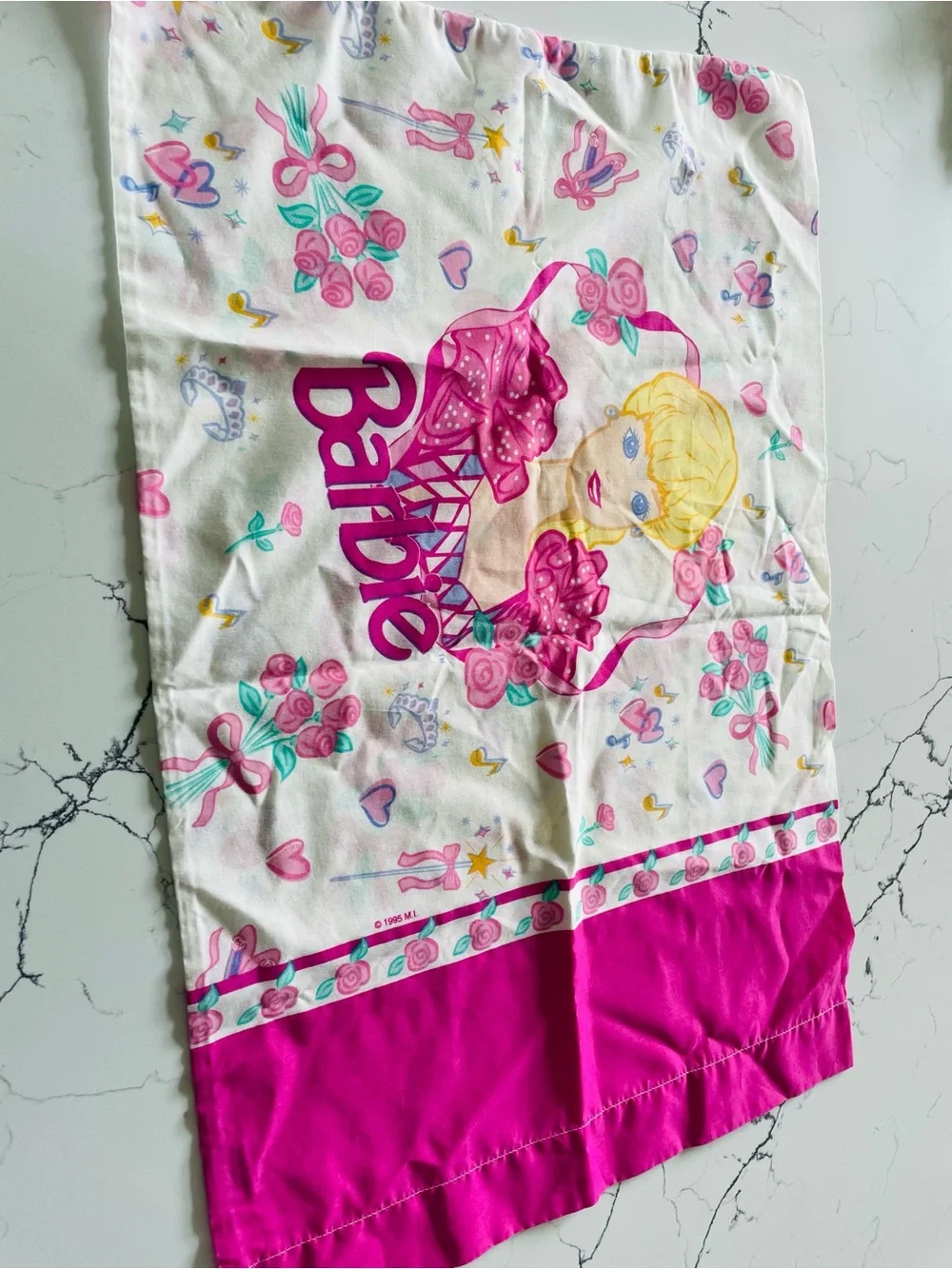 Vintage 1995 Barbie Standard Pillowcase